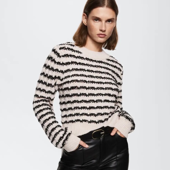 Mango Sweaters - Mango -  Striped cable-knit sweater - Sz. M